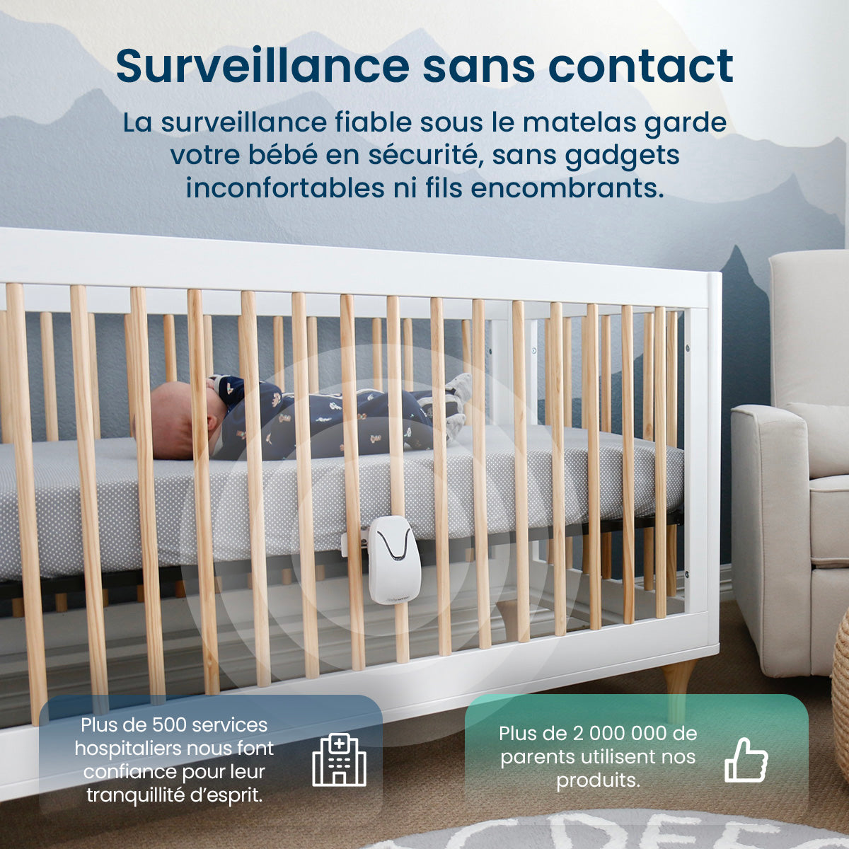 Babysense 7 – Baby Monitor with Real Time No Breathing & Irregularity Alerts for Safe Sleep