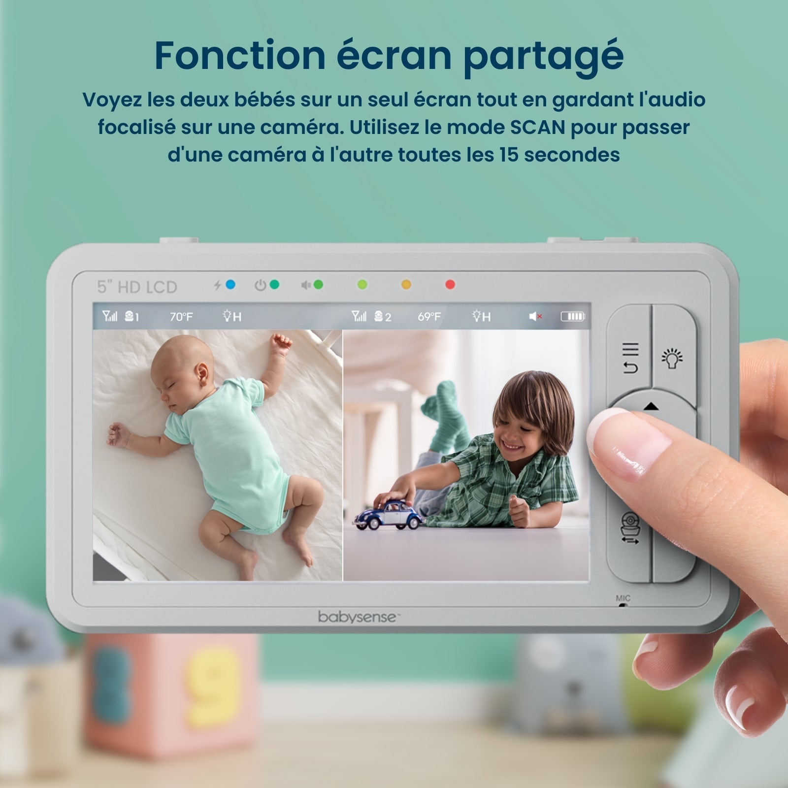 Babysense HD S2: Video Baby Monitor, One Camera, Non wifi, Night Light & Sound Machine