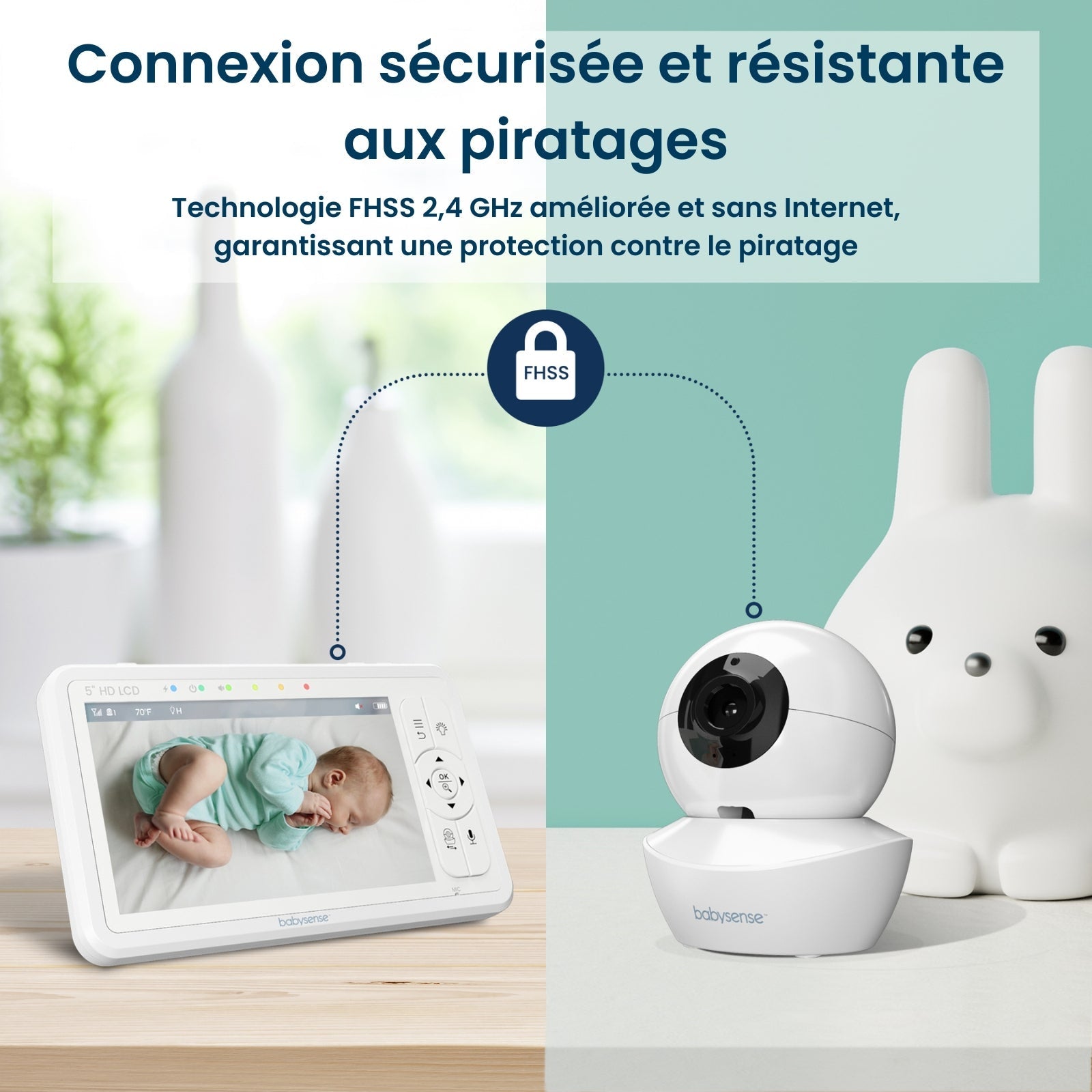 Babysense HD S2: Video Baby Monitor, One Camera, Non wifi, Night Light & Sound Machine