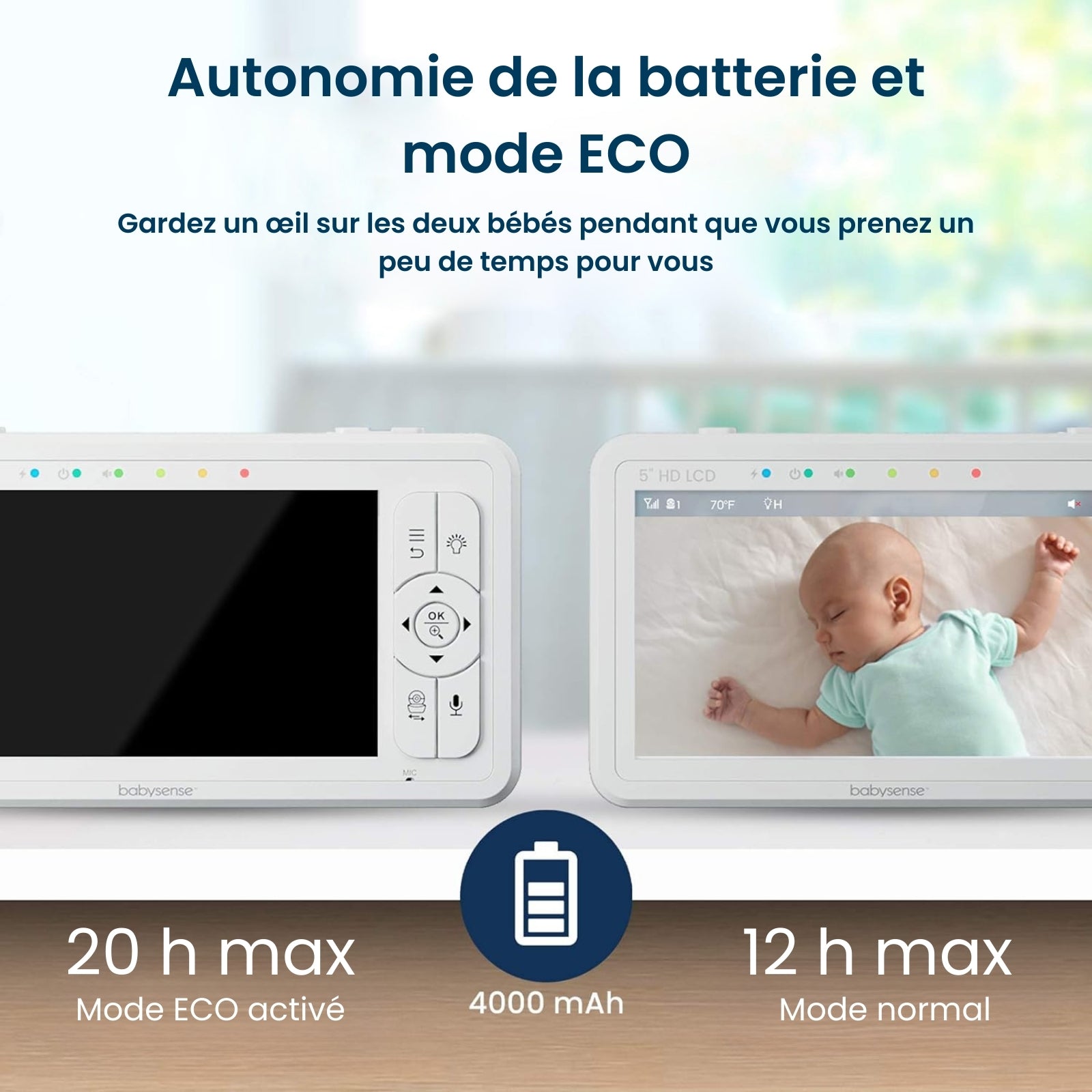 Babysense HD S2: Video Baby Monitor, One Camera, Non wifi, Night Light & Sound Machine