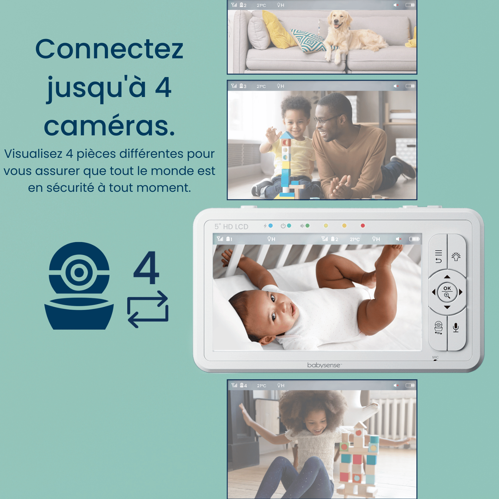 Babysense HD S2: Video Baby Monitor, One Camera, Non wifi, Night Light & Sound Machine