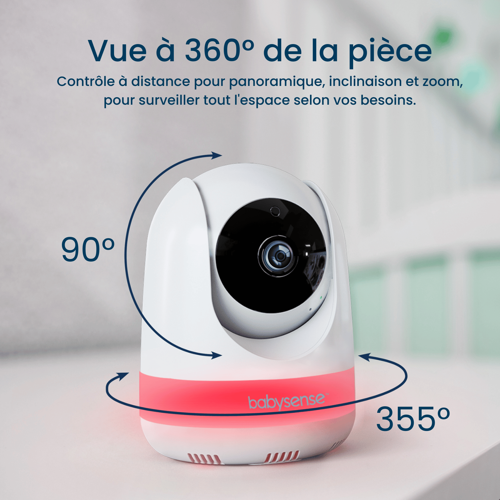 Babysense Max View: Video Baby Monitor with 2 cameras, Non Wifi, Split Screen, Night Light & Sound Machine