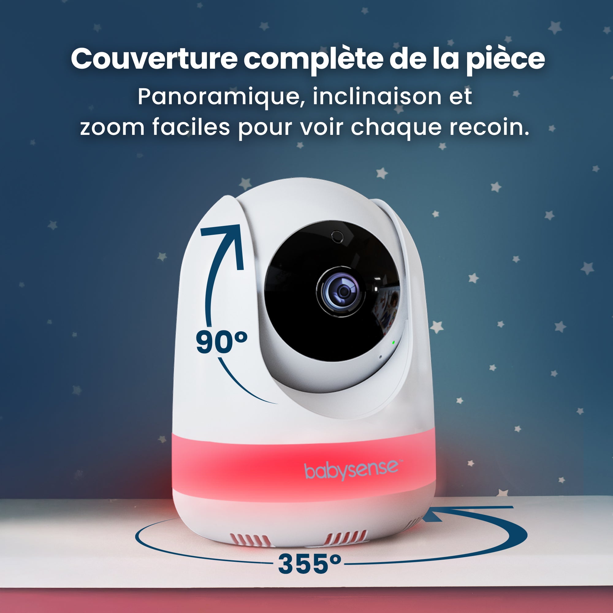 Babysense MaxView PRO: Video Baby Monitor with 1 Camera, Non Wifi, Split Screen, Night Light & Sound Machine