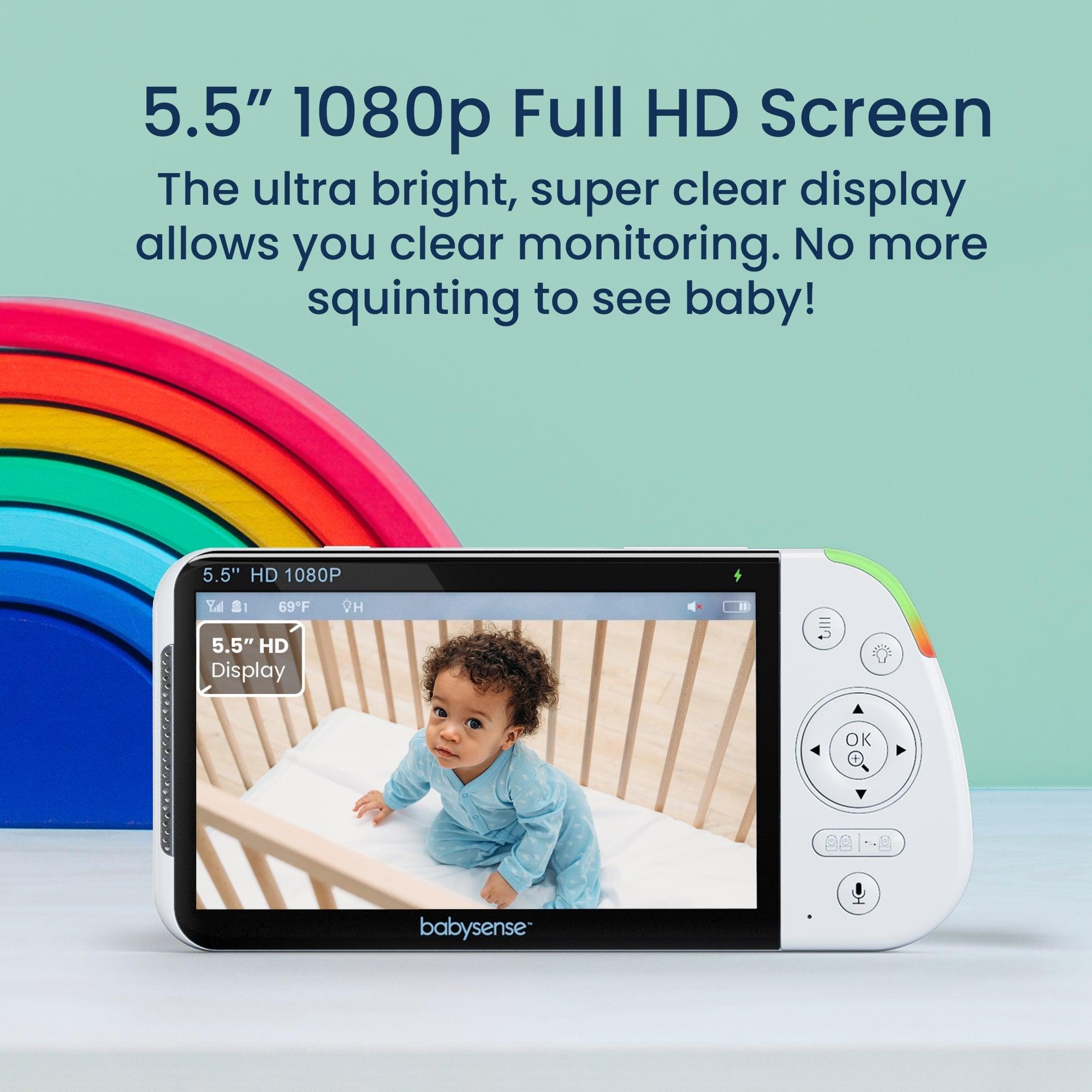Babysense 2-in-1 Pack: Baby Video Monitor with 2 Cameras & Split Screen + Breathing Monitor with Real-Time Alerts