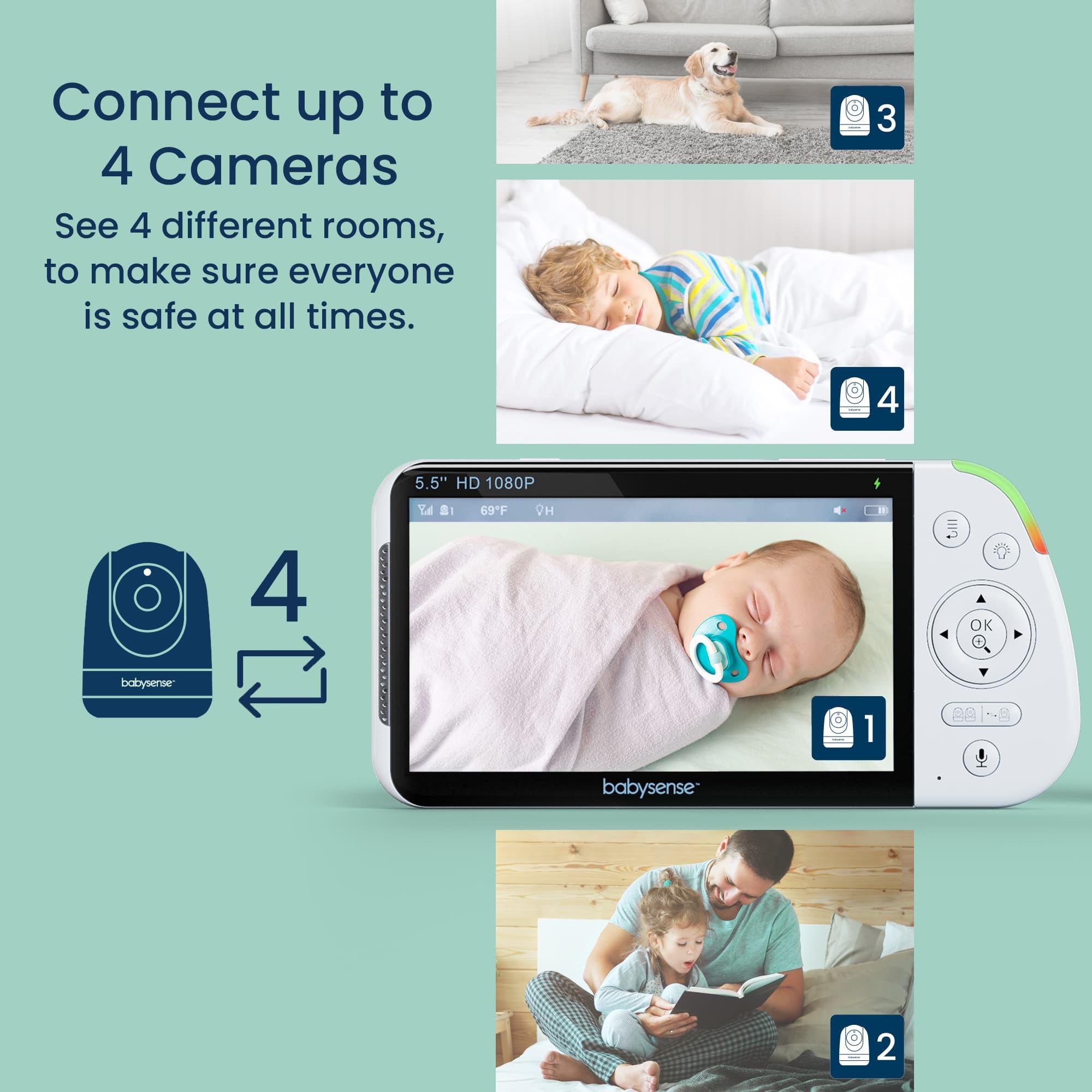 Babysense 2-in-1 Pack: Baby Video Monitor with 2 Cameras & Split Screen + Breathing Monitor with Real-Time Alerts